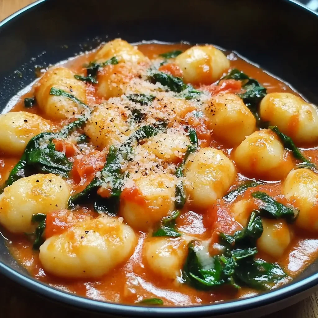 Creamy Tomato Spinach Gnocchi