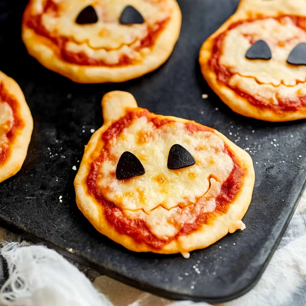 Easy Mini Halloween Pizzas
