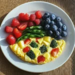 Garden Veggie Omelet with Fresh Fruit