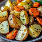 Garlic Herb Roasted Potatoes, Carrots, and Zucchini