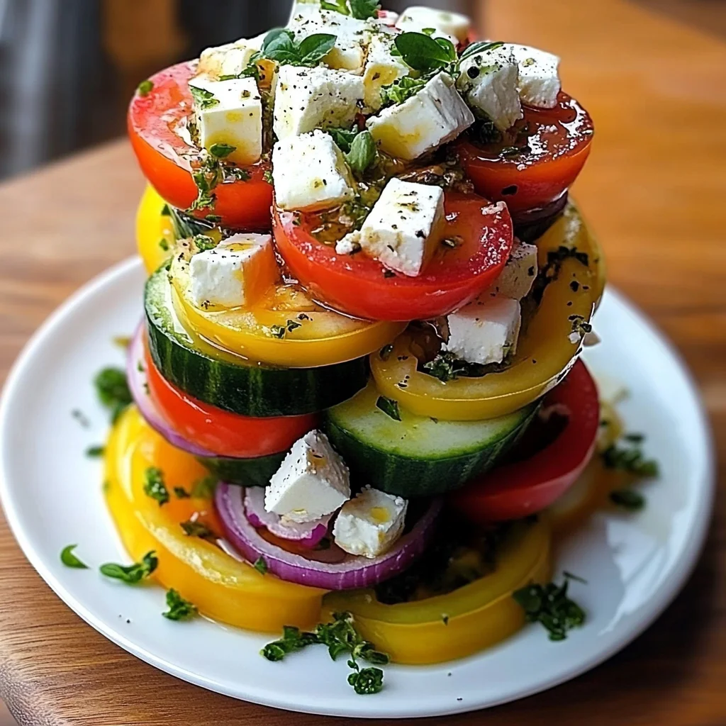 Greek Feta Salad Tower