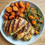 Grilled Chicken with Sautéed Mixed Veggies & Roasted Roots