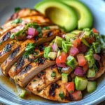 Grilled Chili-Lime Chicken with Avocado & Red Onion Salsa