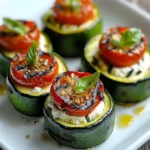 Grilled Zucchini Rollups with Lemon-Basil Ricotta & Slow Roasted Tomatoes