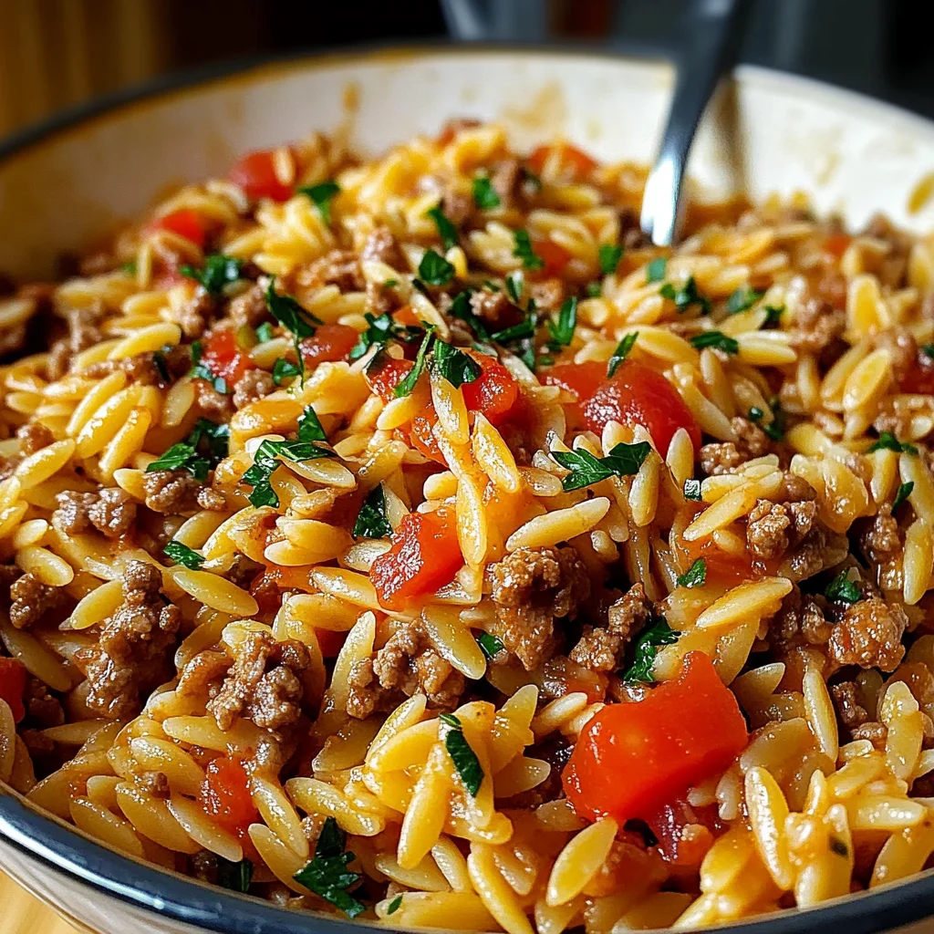 Ground Beef Orzo