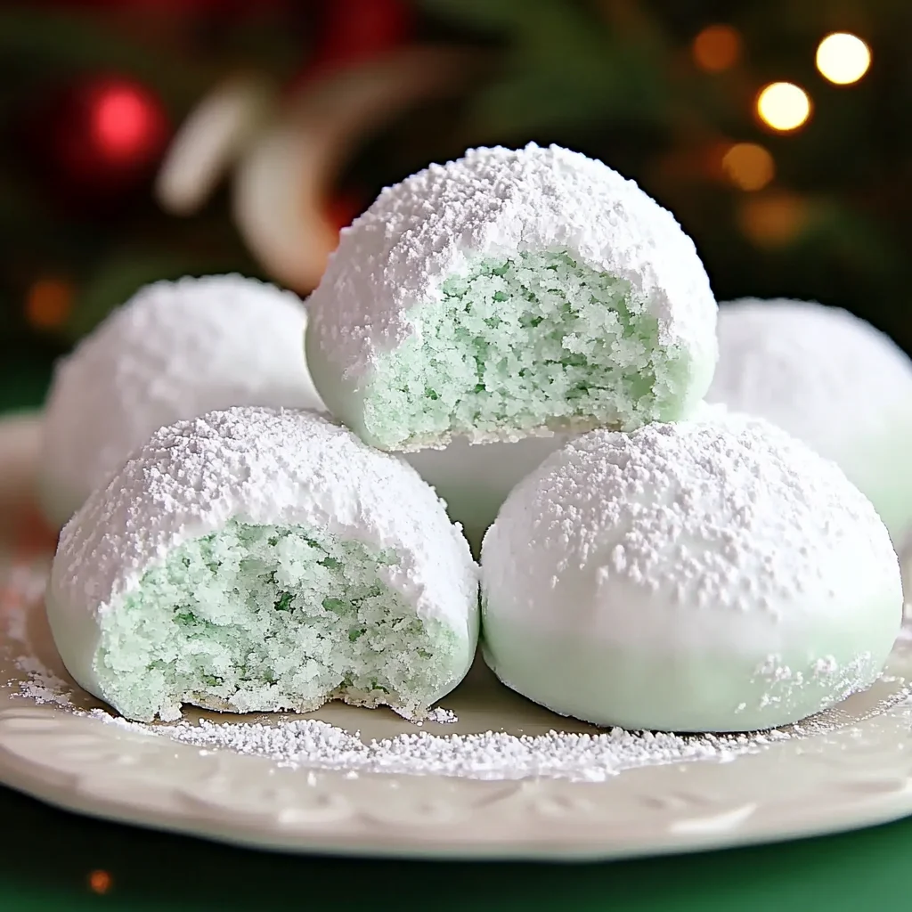 Minty Snowball Cookies