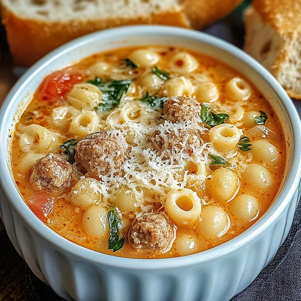 Parmesan Italian Sausage Ditalini Soup