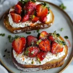 Roasted Strawberry Whipped Ricotta Toast