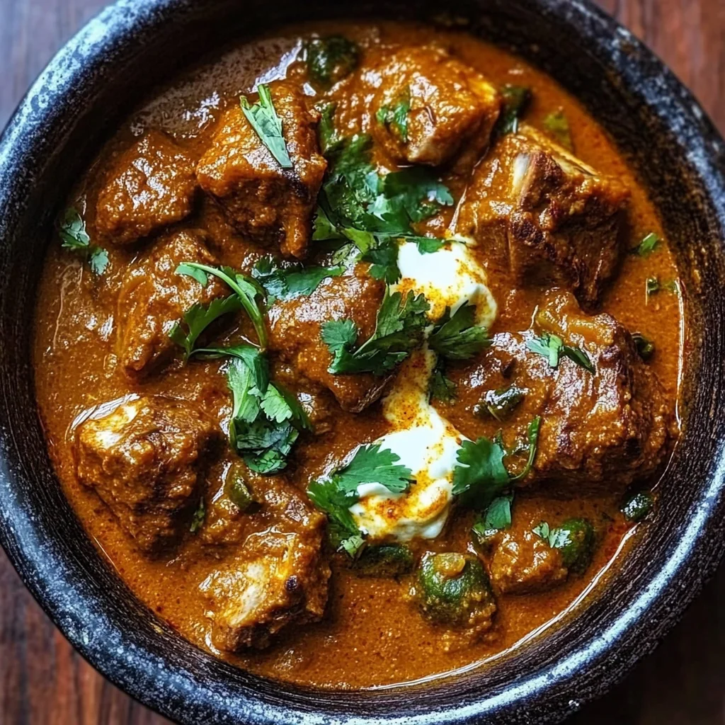Slow-Cooked Lamb Rogan Josh with Kashmiri Chili and Yogurt