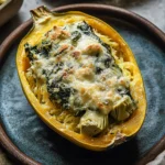 Spinach and Artichoke Stuffed Spaghetti Squash
