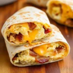 Turkey Bacon Egg and Cheese Breakfast Burritos