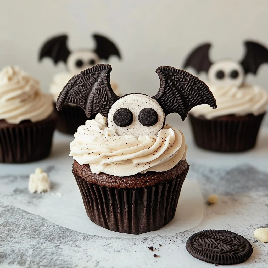 Vegan Oreo Bat Cupcakes