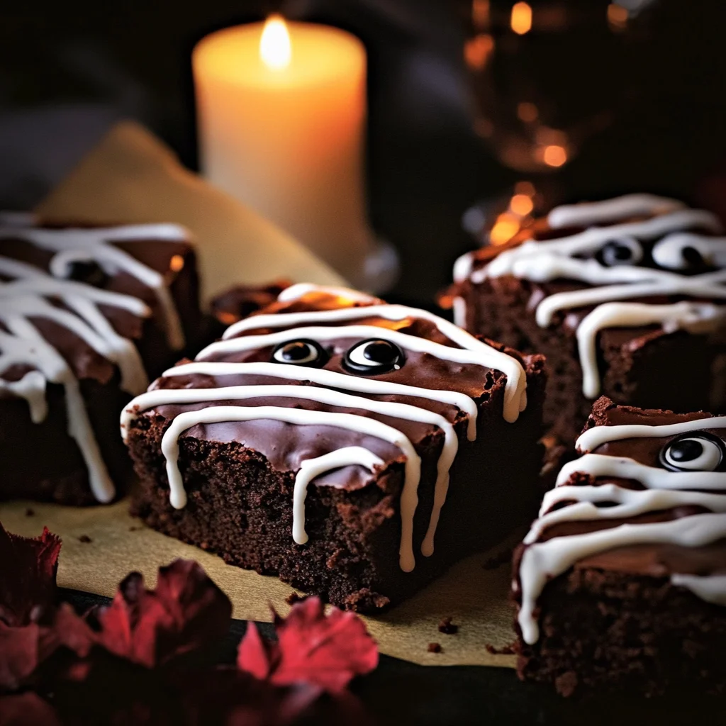 spooky mummy brownies