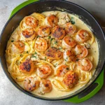 Alfredo Pasta with Chicken and Shrimp