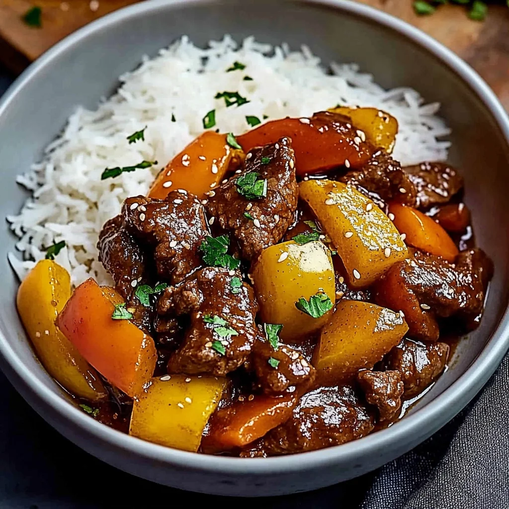 Black Pepper Beef Stir-Fry with Rainbow Peppers and Sesame Finish