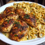 Cheesy Garlic Chicken with Cajun Alfredo Bowties