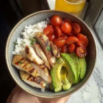 Chicken & Avocado Rice Bowl with Cherry Tomatoes
