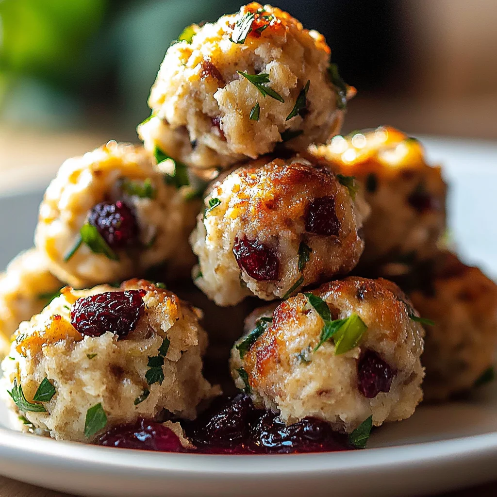 Cranberry Turkey Stuffing Balls