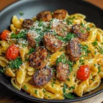 Creamy Cajun Sausage Pasta Skillet