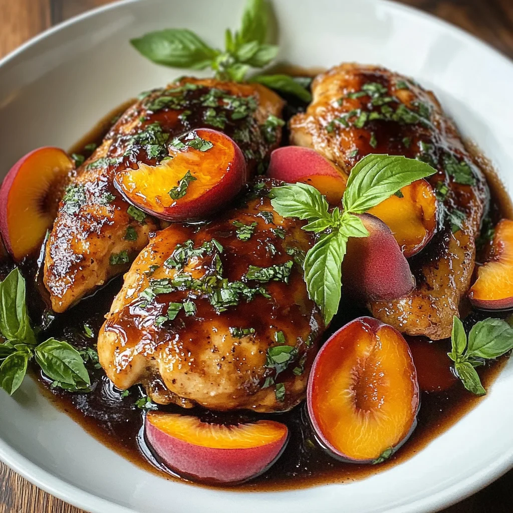 Easy Peach Chicken with Balsamic Glaze