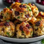 Festive Cranberry Turkey Stuffing Balls