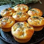 Golden Crust Garlic Rosemary Focaccia Muffins