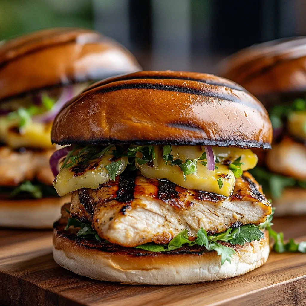 Grilled Hawaiian Chicken Sandwiches