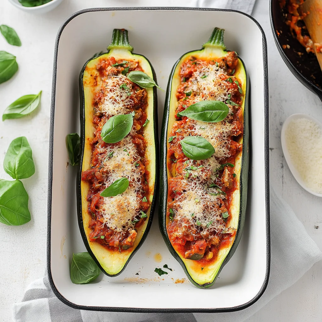 Italian Stuffed Zucchini Boats