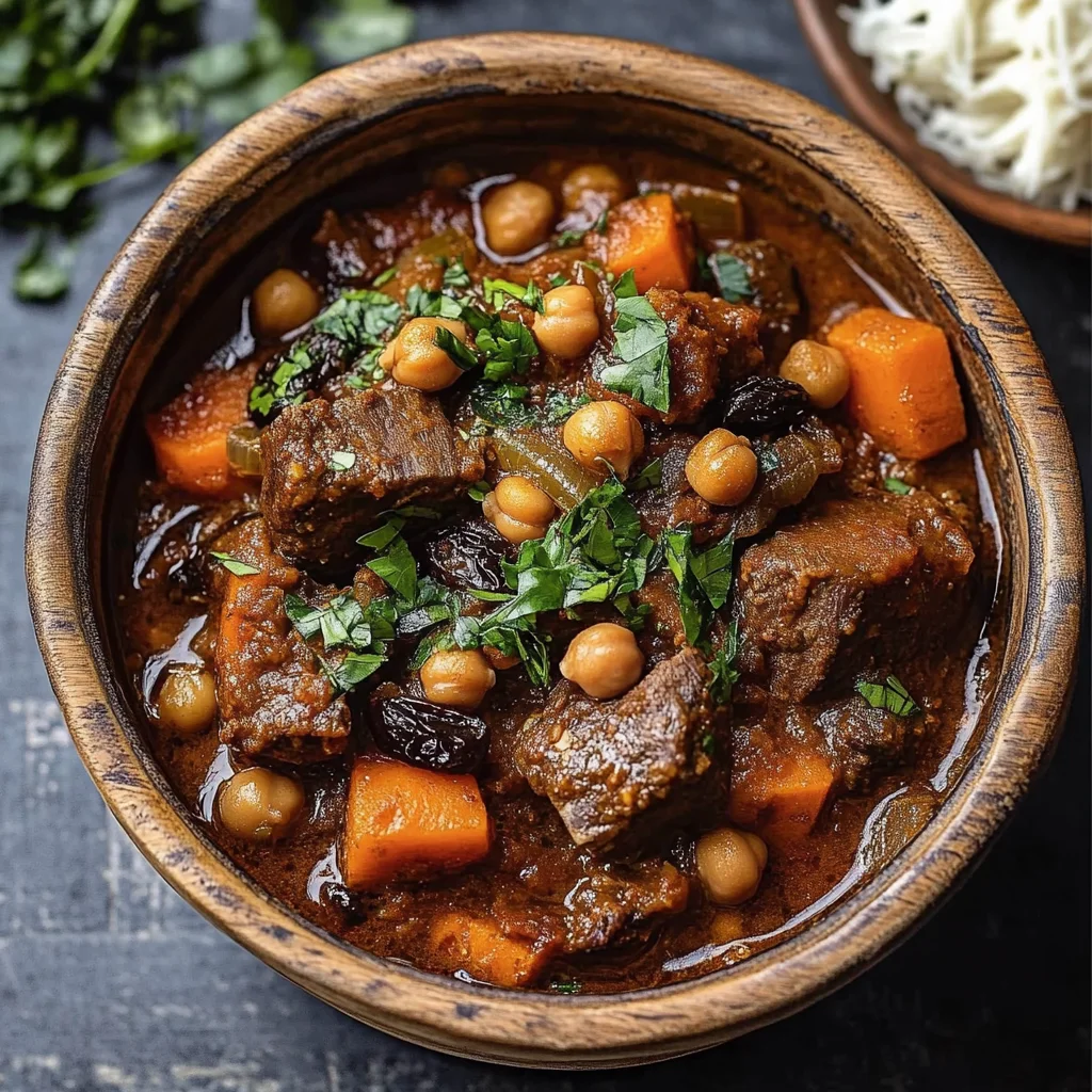 Moroccan Lamb Tagine with Prunes, Chickpeas & Spiced Vegetables