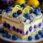No-Bake Lemon dazzling Blueberry cream Cake