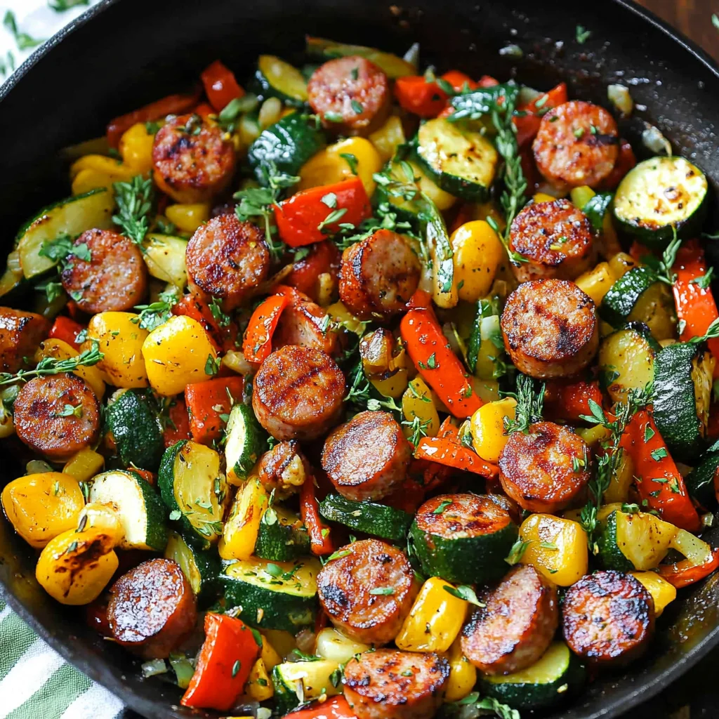 Sausage and Veggies Skillet - 30 Minute, One-Pan Meal