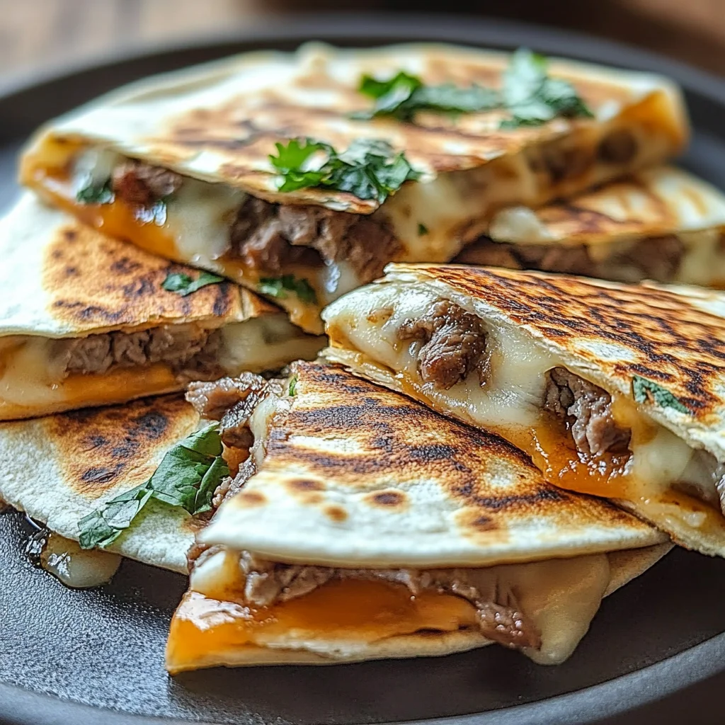 Steak Cheese Quesadillas on Blackstone