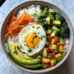 Sunny Egg & Veggie Rice Bowl with Avocado
