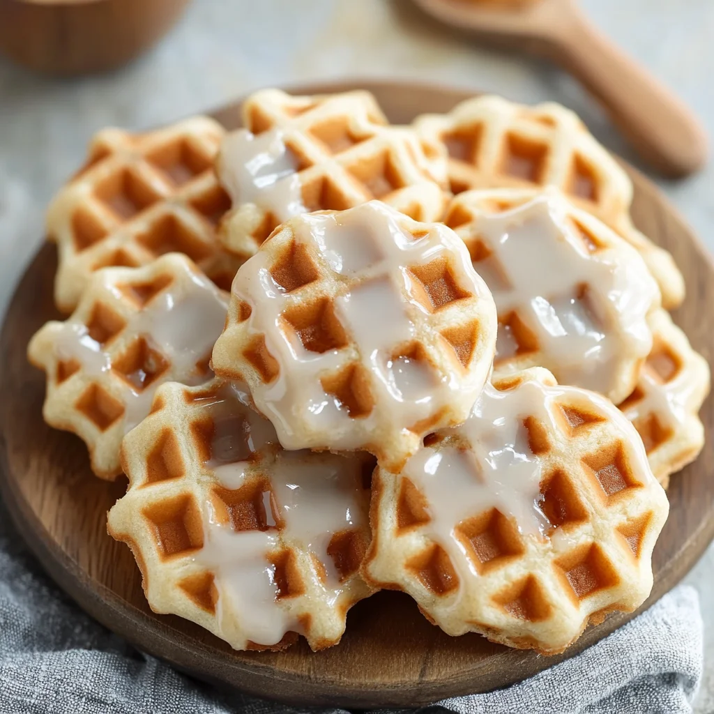 Waffle Cookies with Maple Glaze