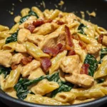 Zesty Honey BBQ Chicken Pasta with Creamy Bacon & Spinach