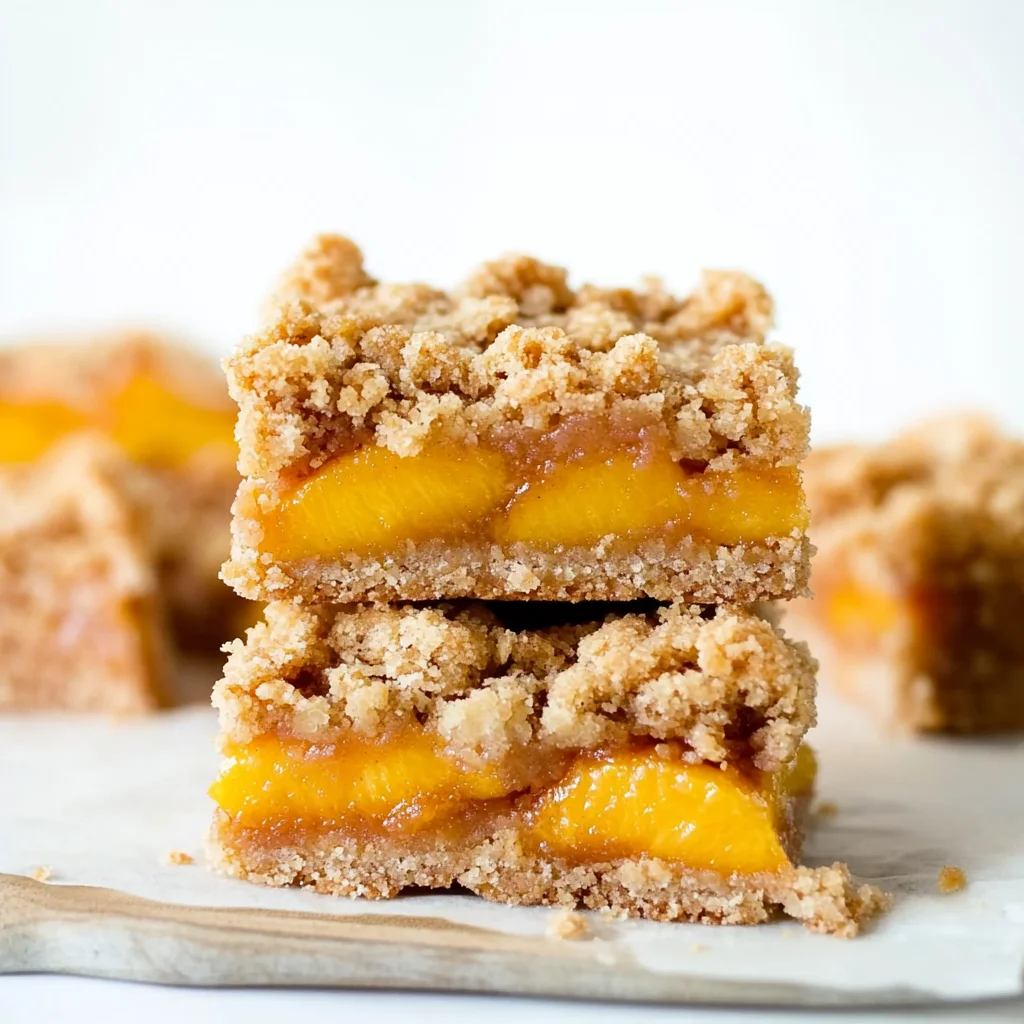 gluten free vegan peach crumb bars