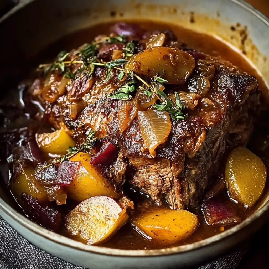 Apple Cider Braised beef Shoulder