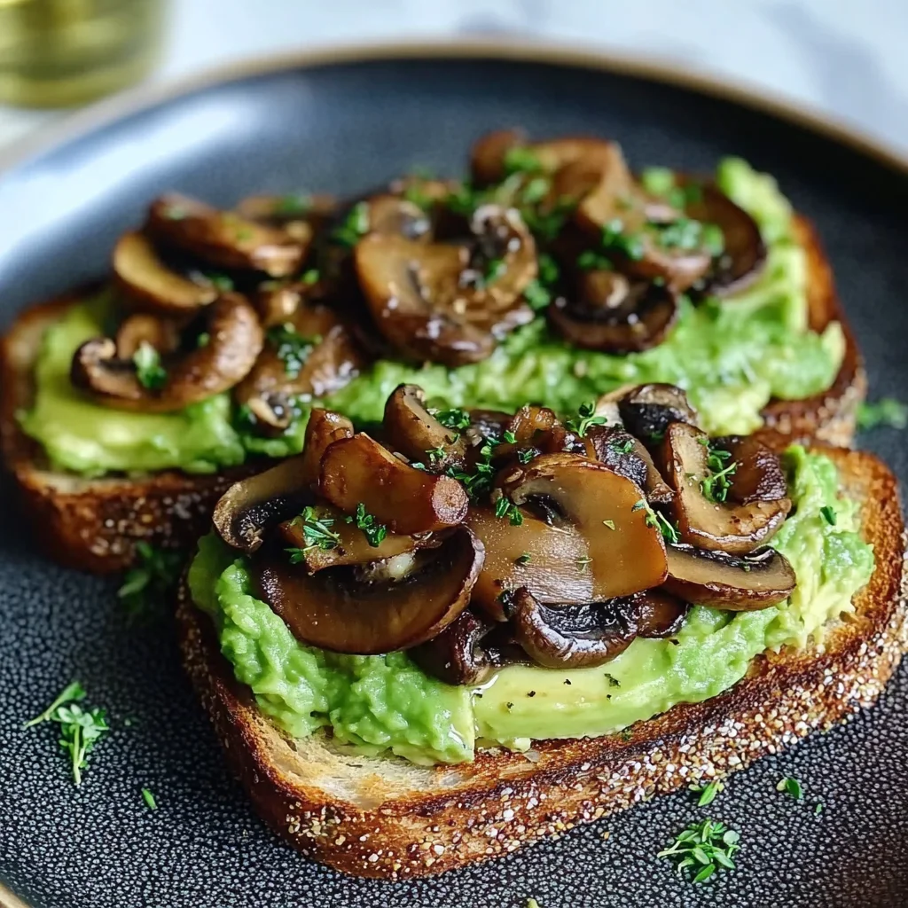 Avocado Mushroom Toast Creation