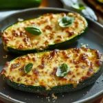Cheesy Garlic Zucchini Steaks