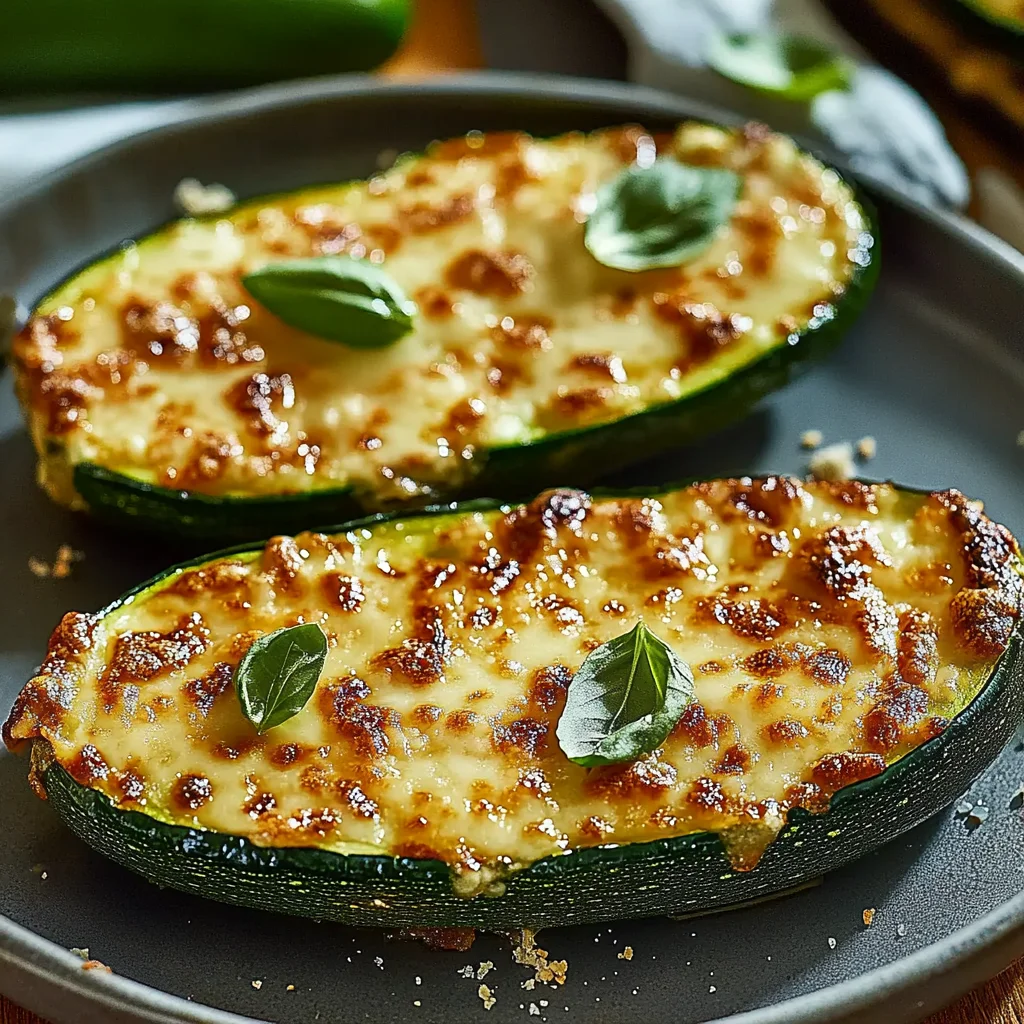 Cheesy Garlic Zucchini Steaks