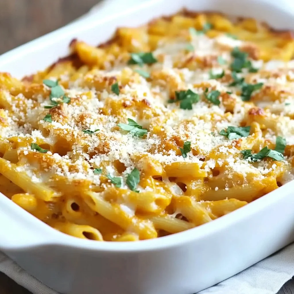Cheesy Pumpkin Pasta Bake
