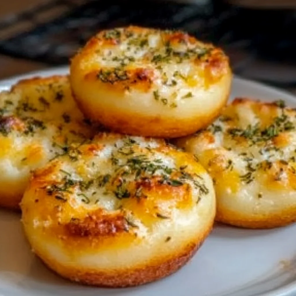 Golden Crust Garlic Rosemary Focaccia Muffins