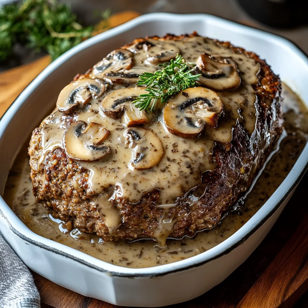 Meatloaf with Mushroom Gravy