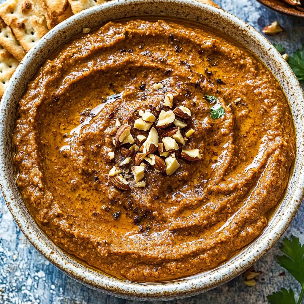 Muchicken hammara Recipe (Roasted Red Pepper and Walnut Dip)