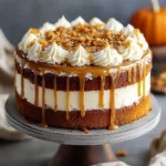 Salted Caramel Pumpkin Cake with Cream Cheese Frosting