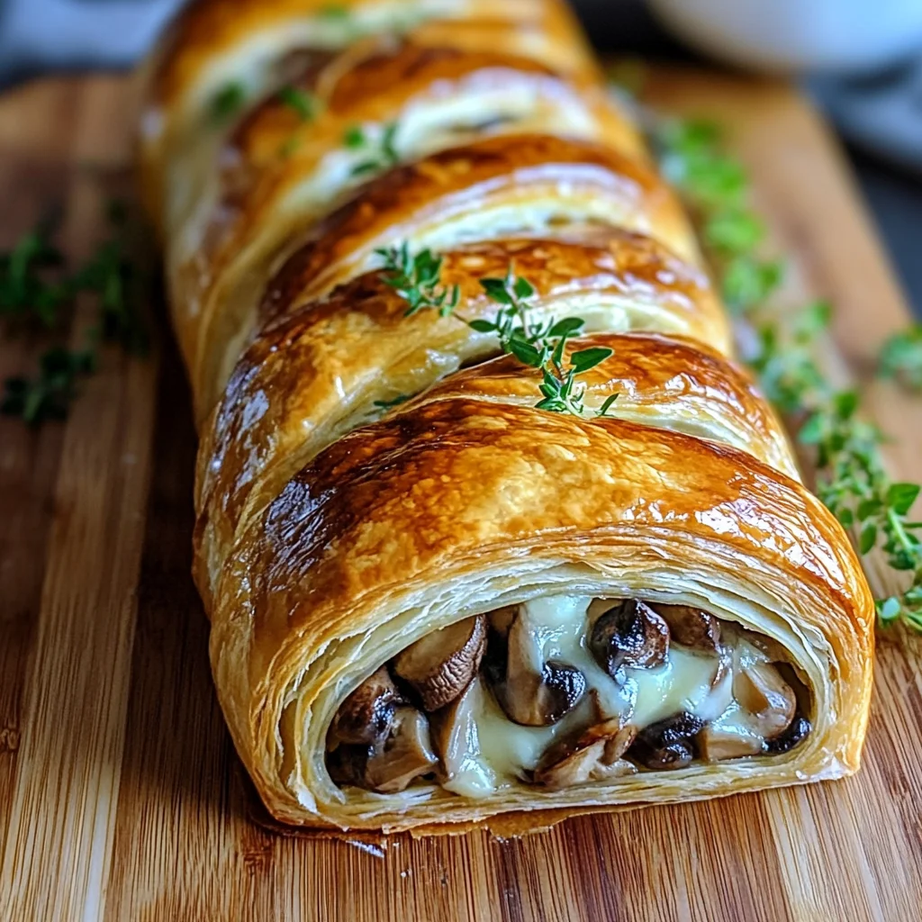 Savory Mushroom & Gruyère Puff Pastry Braid