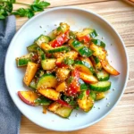 Spicy Peach Cucumber Salad