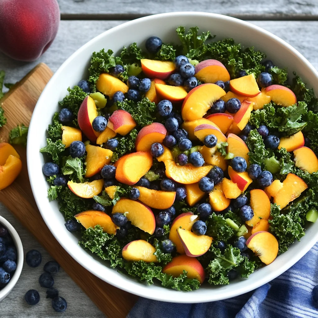 Summer Peach & Blueberry Kale Salad