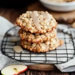 Sweet Iced Apple Cider Caramel Oatmeal Cookies
