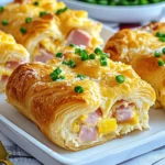 chicken ham and Cheese Croissant Breakfast Casserole
